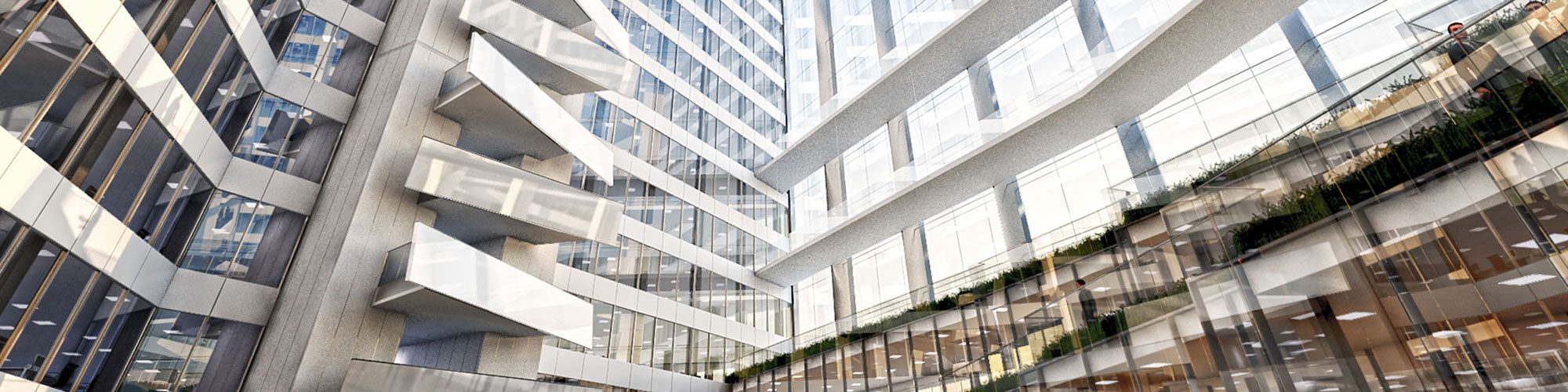 View of a modern building using energy analytics software